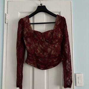 Rue21 Burgundy Lace Blouse